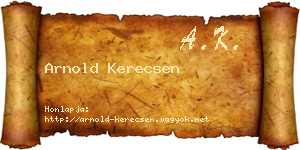 Arnold Kerecsen névjegykártya